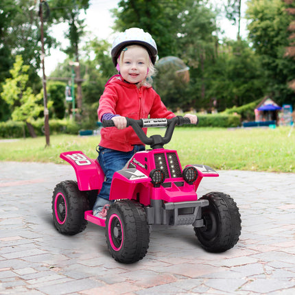 6V Electric Ride-On Quad Bike for Toddlers 18-36 Months with Headlights - Pink
