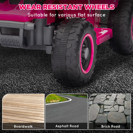6V Electric Ride-On Quad Bike for Toddlers 18-36 Months with Headlights - Pink
