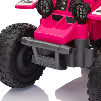 6V Electric Ride-On Quad Bike for Toddlers 18-36 Months with Headlights - Pink