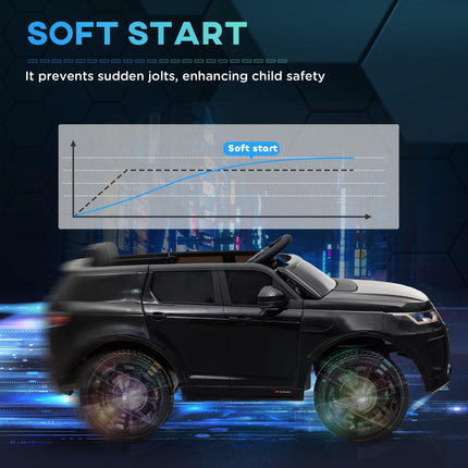 Land Rover Discovery Sport Licensed 12V Kids Ride-On Car with Remote Control, Lights, Music, Horn for Ages 3-6 - Black