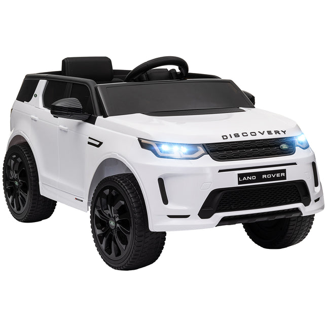 Land Rover Discovery Sport Licensed 12V Kids Ride-On Car with Remote Control, Lights, Music, Horn - White