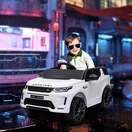 Land Rover Discovery Sport Licensed 12V Kids Ride-On Car with Remote Control, Lights, Music, Horn - White