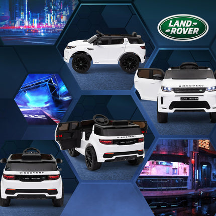 Land Rover Discovery Sport Licensed 12V Kids Ride-On Car with Remote Control, Lights, Music, Horn - White