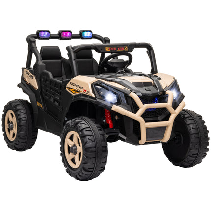 24V 2-Seater Kids Electric Car with Remote Control, Suspension, Slow Start & 3 Speeds - Khaki