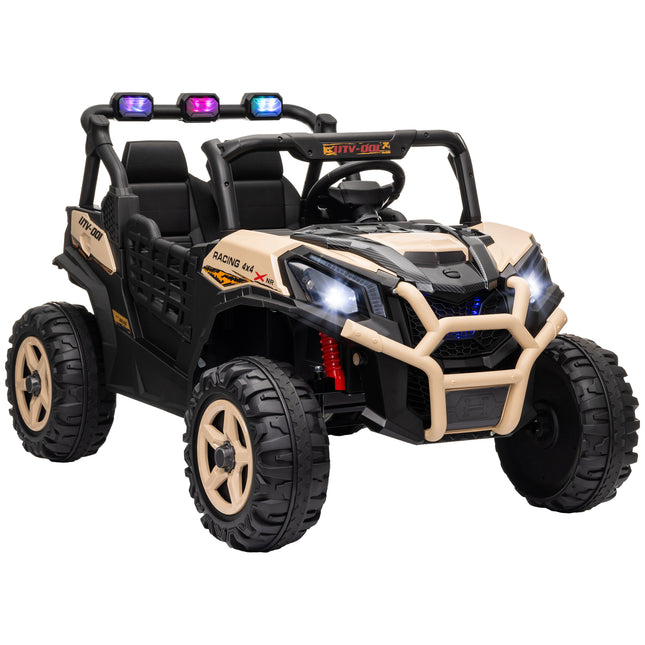 24V 2-Seater Kids Electric Car with Remote Control, Suspension, Slow Start & 3 Speeds - Khaki