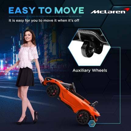 McLaren 765LT Licensed 12V Kids Electric Ride-On Car with Remote Control and Butterfly Doors - Orange