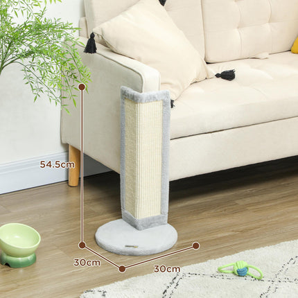 56cm Corner Cat Scratching Post with Sisal Pad - Grey