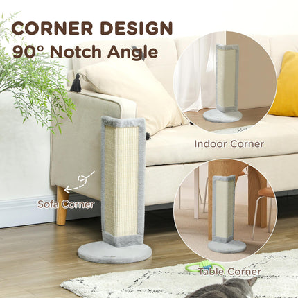56cm Corner Cat Scratching Post with Sisal Pad - Grey