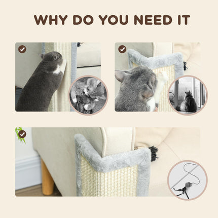 56cm Corner Cat Scratching Post with Sisal Pad - Grey