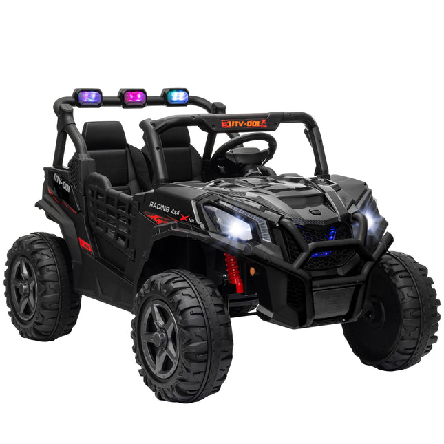 24V 2-Seater Kids Electric Car with Remote Control, Suspension & 3 Speeds for Ages 3-8 - Black