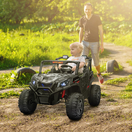 24V 2-Seater Kids Electric Car with Remote Control, Suspension & 3 Speeds for Ages 3-8 - Black