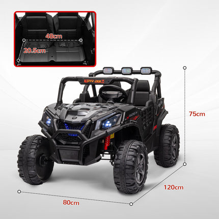 24V 2-Seater Kids Electric Car with Remote Control, Suspension & 3 Speeds for Ages 3-8 - Black