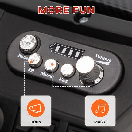 24V 2-Seater Kids Electric Car with Remote Control, Suspension & 3 Speeds for Ages 3-8 - Black