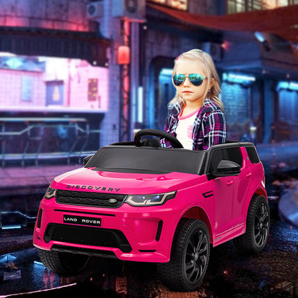 Land Rover Discovery Sport Licensed 12V Kids Ride-On Car with Remote, Lights, Music, Horn - Pink