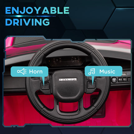 Land Rover Discovery Sport Licensed 12V Kids Ride-On Car with Remote, Lights, Music, Horn - Pink