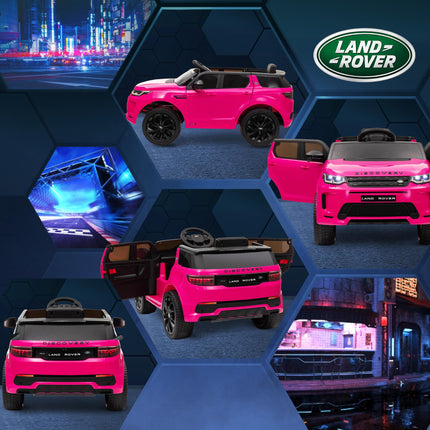 Land Rover Discovery Sport Licensed 12V Kids Ride-On Car with Remote, Lights, Music, Horn - Pink
