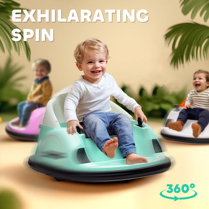 360¬∞ Rotation Kids Bumper Car, 12V Waltz Car with Remote Control, Dual Joystick