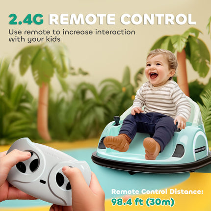 360¬∞ Rotation Kids Bumper Car, 12V Waltz Car with Remote Control, Dual Joystick