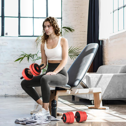 30kg 6-In-One Adjustable Weight Dumbbells Set, Barbell, Kettlebell, Push Up Stan