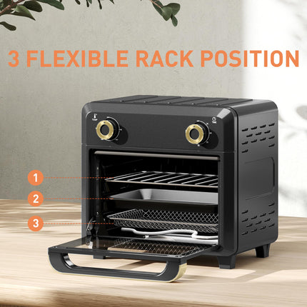 10L Air Fryer Oven with Touch Screen, Timer, Adjustable Temperature, Grill, Roast, Bake, 1000W - Black