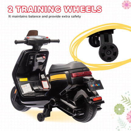 6V Ride on Motorbike, Kids Electric Motorbike w/ Headlights, Music, Training Whe
