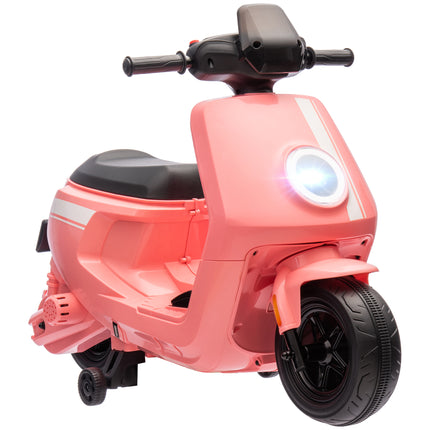 6V Ride on Motorbike, Kids Electric Motorbike w/ Headlights, Music, Training Whe