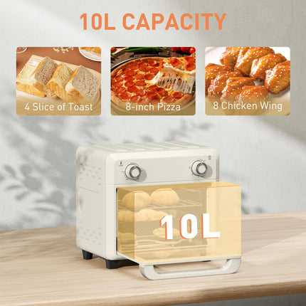 10L Air Fryer Oven, Mini Oven, Oil Free Cooking, Grill, Roast, Bake, with Adjust