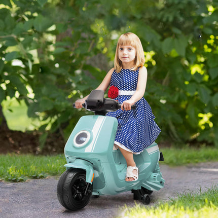6V Ride on Motorbike, Kids Electric Motorbike w/ Headlights, Music, Training Whe