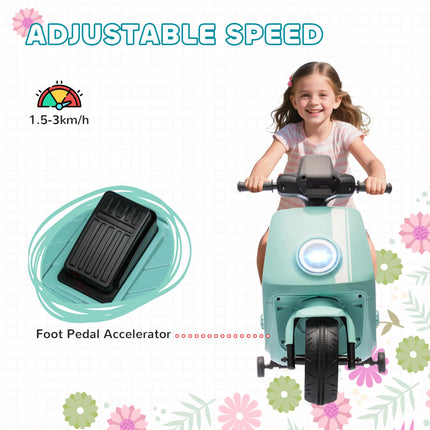 6V Ride on Motorbike, Kids Electric Motorbike w/ Headlights, Music, Training Whe