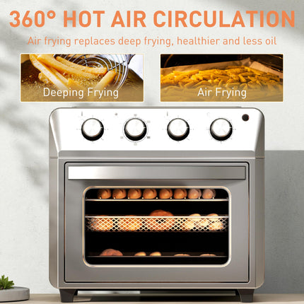 24L Air Fryer Oven, Mini Oven, Oil Free Cooking, Grill, Roast, Bake, with Adjust