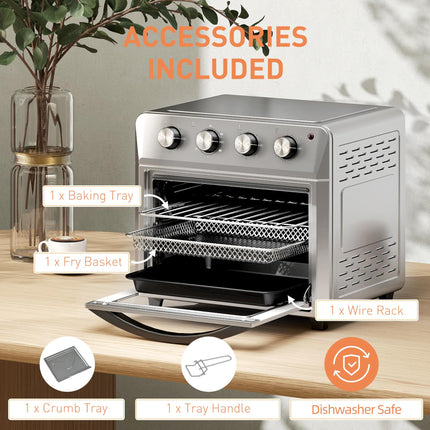 24L Air Fryer Oven, Mini Oven, Oil Free Cooking, Grill, Roast, Bake, with Adjust