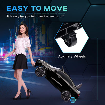 Mercedes-Benz AMG CLA 45 Licensed 12V Kids Electric Ride-On Car with Remote, Suspension, Lights, Music, Horn - Black