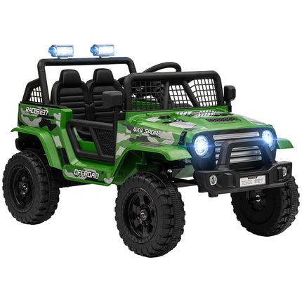 12V Kids Electric Ride-On Truck with Remote, Music, Horn & Lights - Green
