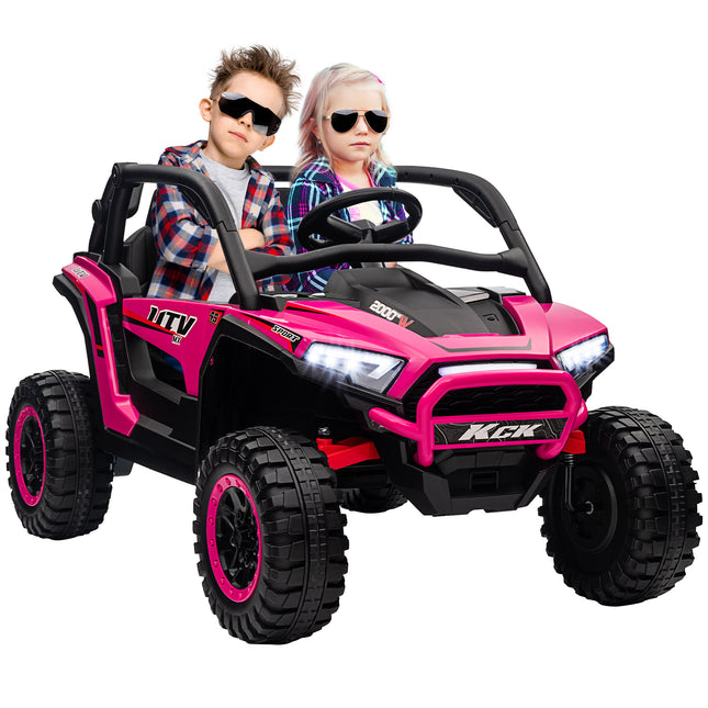 24V 7AH 2 Seater Ride On Truck with Remote, Suspension & 3 Speeds - Pink