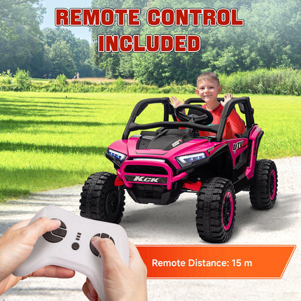 24V 7AH 2 Seater Ride On Truck with Remote, Suspension & 3 Speeds - Pink