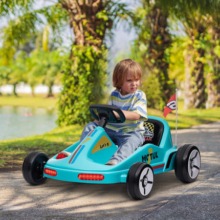 6V Electric Kids Go Kart with Music, Lights & Horn for Ages 3-5 - Blue