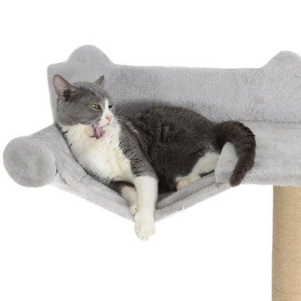 4-Piece Cat Shelves w/ Scratching Post, Steps, Jumping Platform, Ladder, Toy Bal