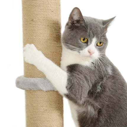 4-Piece Cat Shelves w/ Scratching Post, Steps, Jumping Platform, Ladder, Toy Bal