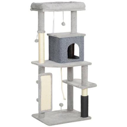 132cm Cat Tree w/ Scratching Posts, Pad, Cat Bed, Cat House, Jumping Platform, G