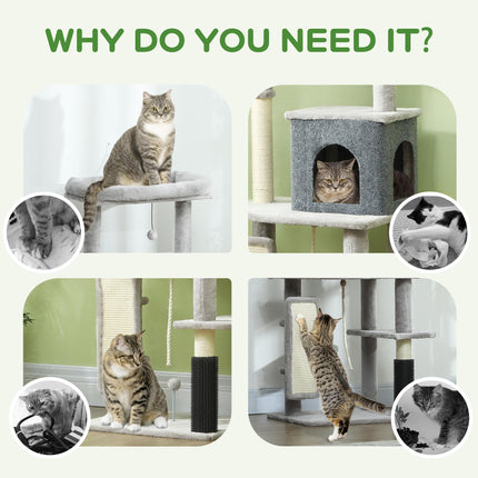 132cm Cat Tree w/ Scratching Posts, Pad, Cat Bed, Cat House, Jumping Platform, G