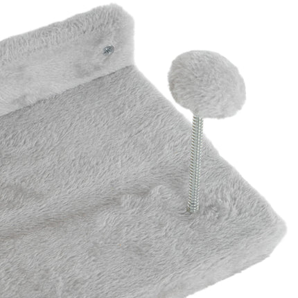 4PC Cat Wall Shelves with Steps, Ladder & Jumping Platforms - Light Grey
