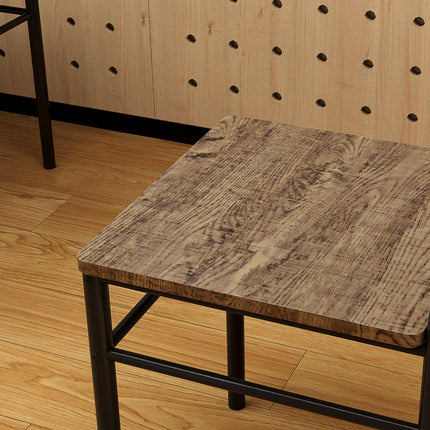 Modern 5-Piece Dining Table Set for 4 with Rectangle Oak Table and Steel Frame - Oak
