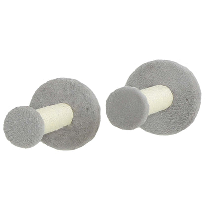 3-Piece Cat Wall Furniture Set with Scratching Posts, Pads, Perches & Toys - Light Grey