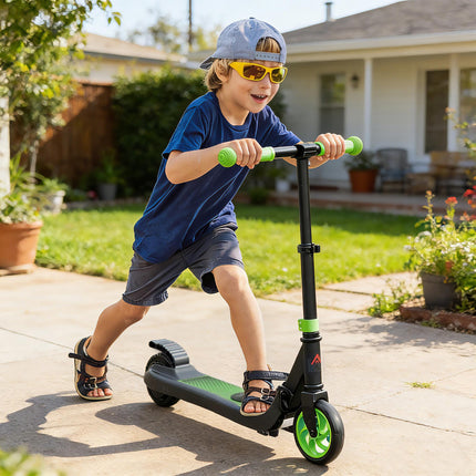 Folding Electric Scooter with Brake, 8km/h, Ages 6+ - Green