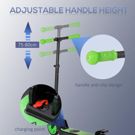 Folding Electric Scooter with Brake, 8km/h, Ages 6+ - Green