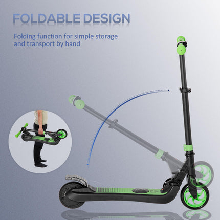 Folding Electric Scooter with Brake, 8km/h, Ages 6+ - Green