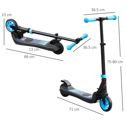 Folding Electric Scooter with Brake for Kids 6+ Years, 8km/h Speed - Blue