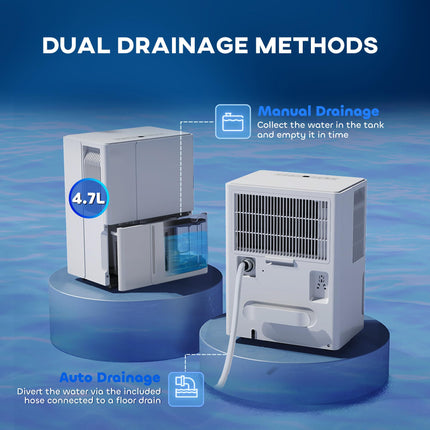 30L Dehumidifier for Clothes Drying with Timer and Filter - White