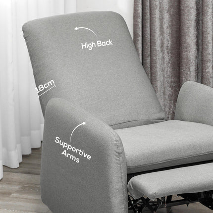 150¬∞ Manually Reclining Chair, with Footrest - Grey