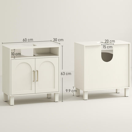 Under Sink Cabinet for Basin without Pedestal - Cream White